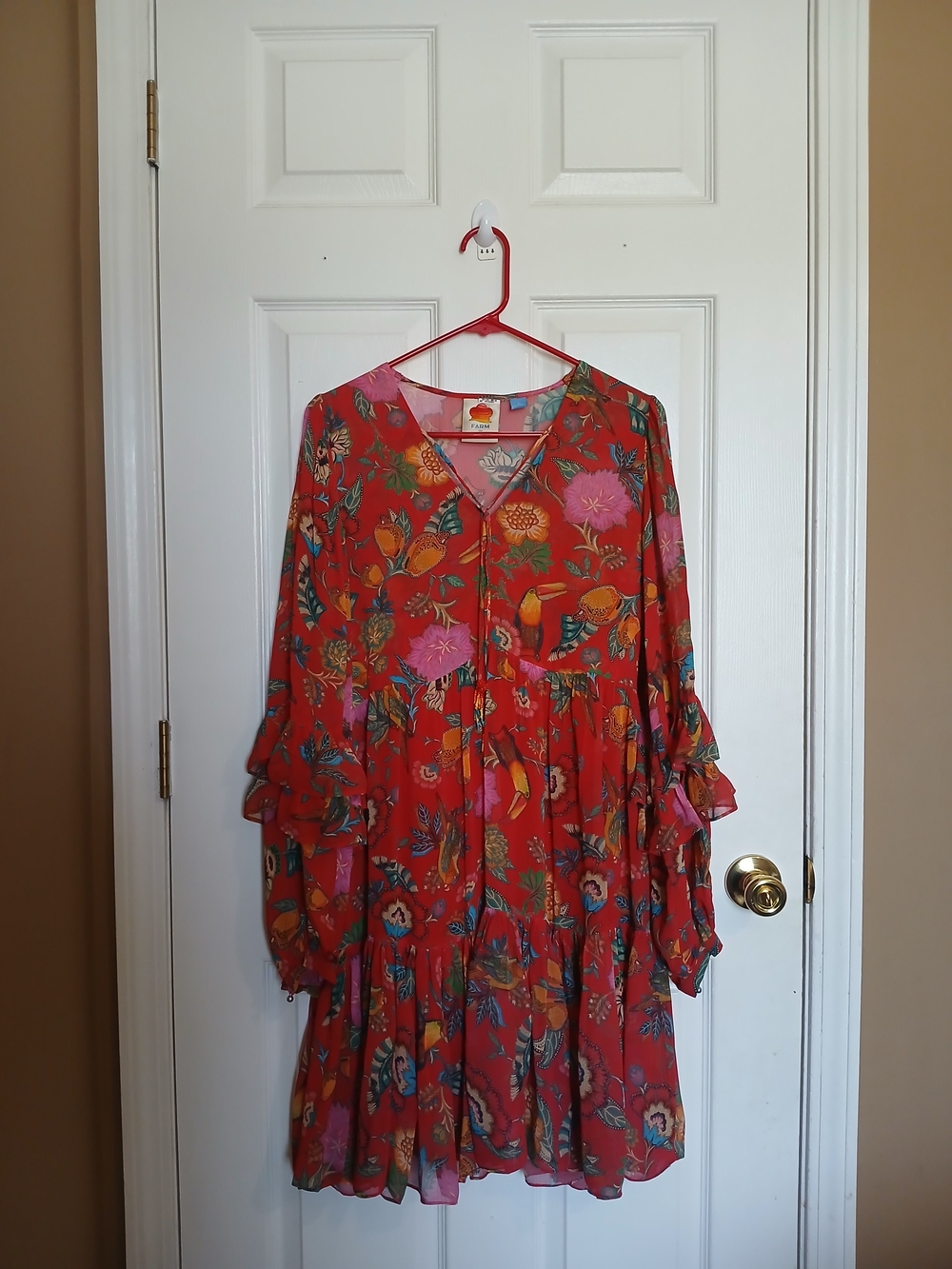 Farm Rio for Anthropologie Jordyn Mini Dress Women Red Size S